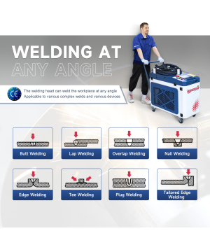 2 in 1 1500W 2000W 3000W Mobile Laser Welding Machine with Weld Seam Cleaning Function Handheld Metal Laser Welder